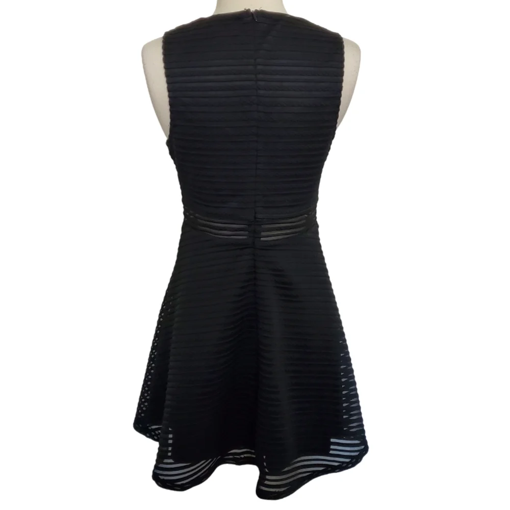 Lulus Dress Black Ribbed Sleeveless Flirty Fit and Flare Waist Detail Sz S - Picture 9 of 14